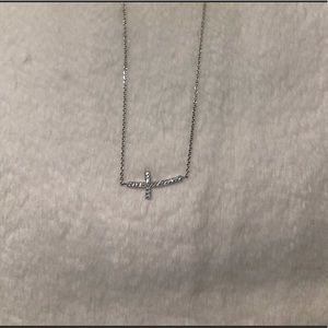 Horizontal cross necklace